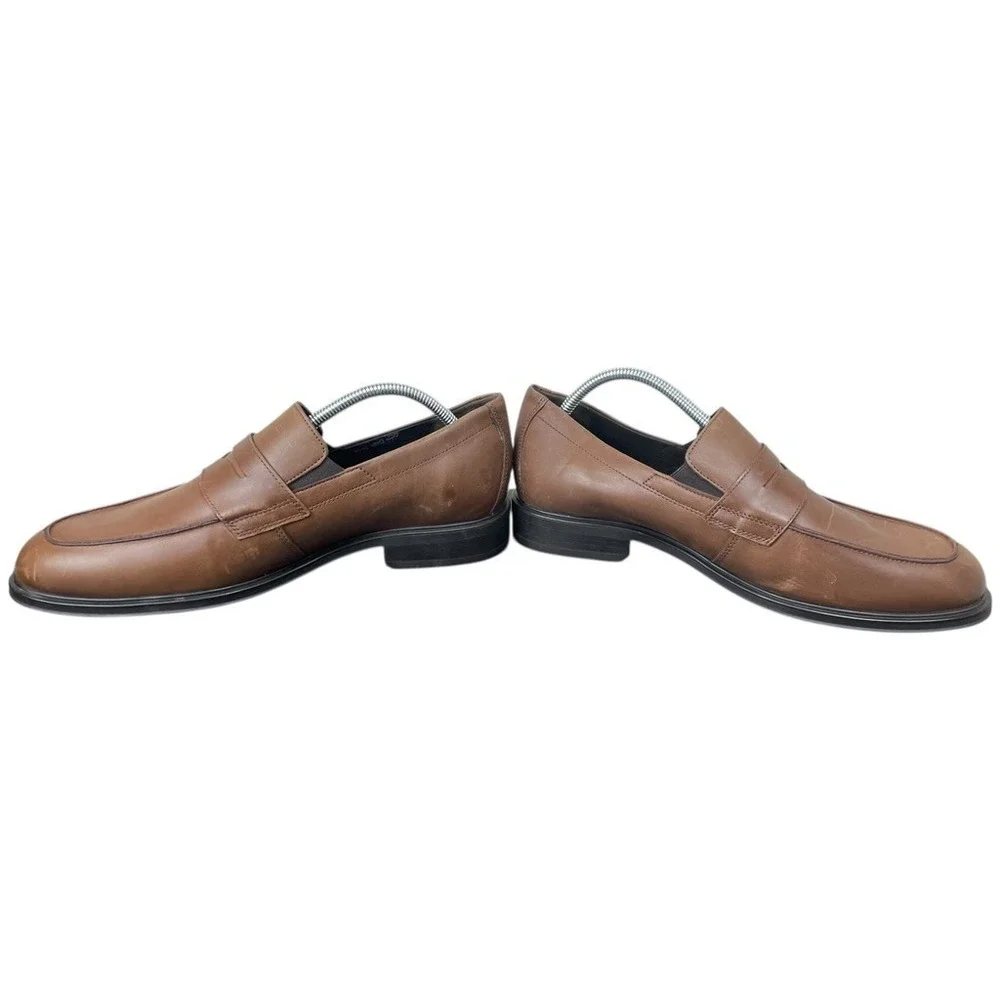 Mephisto Penny Loafers Men Size 11.5 US‎ Air-Jet Brown Apron Toe **READ FLAWS